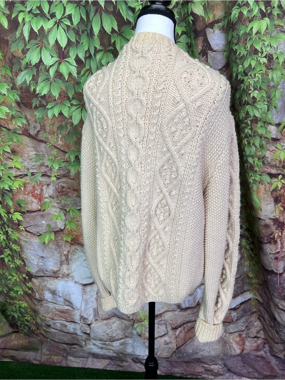 VINTAGE IRISH Heavyweight Cable Knit Heritage Wool Fisherman's Sweater, XL - Picture 6 of 10